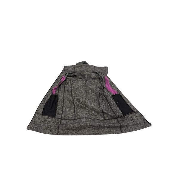 Lululemon Stride Jacket 4 Gray Purple Hooded Full Zip High Collar Thumb Holes - Picture 3 of 6